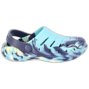Rugged Shark EVA Clogs TODDLER BOY SIZE 10 Teal & Navy Swirl Sandals NEW